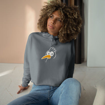 Graphic Crop Hoodie - Cute Cartoon Seagull - Becheretty - Minimal Beach Bird Graphic Sweatshirt