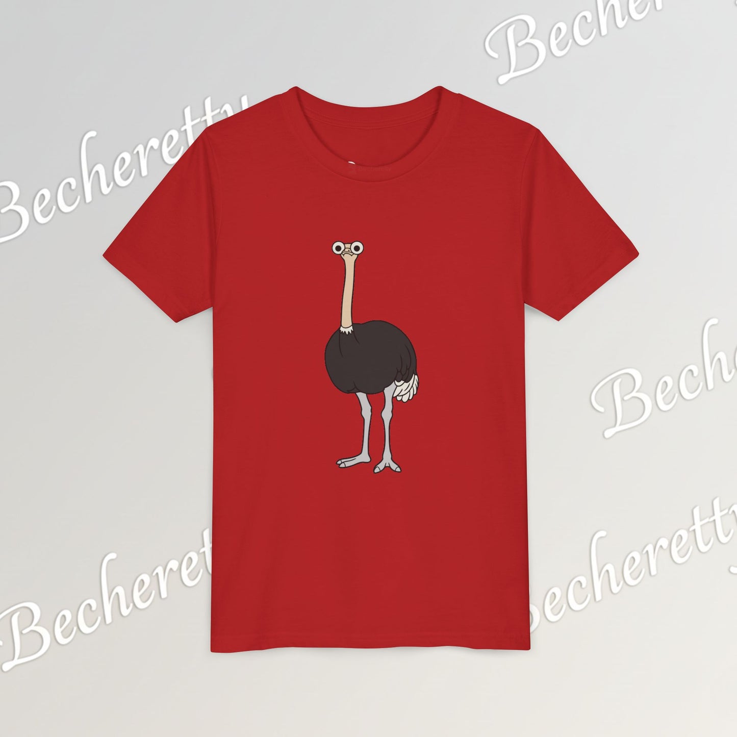 Youth Tee "The Ostrich" Graphic Art Becheretty - Cool Summer Top, Gift for Children