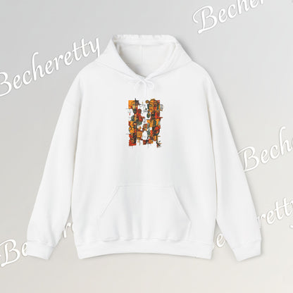 African Art Hoodie "Ancestral Echoes" Graphic Becheretty - Abstract style - Ethno-Contemporary Fashion