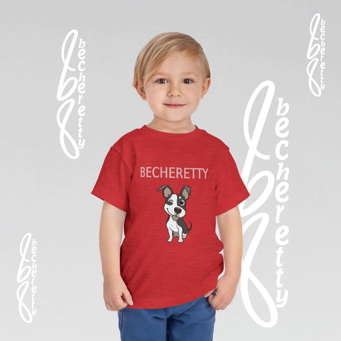 Toddler T-Shirt - Cheerful Winking Frenchie Doggy - Great choice for birthdays, playdates, and everyday wear.