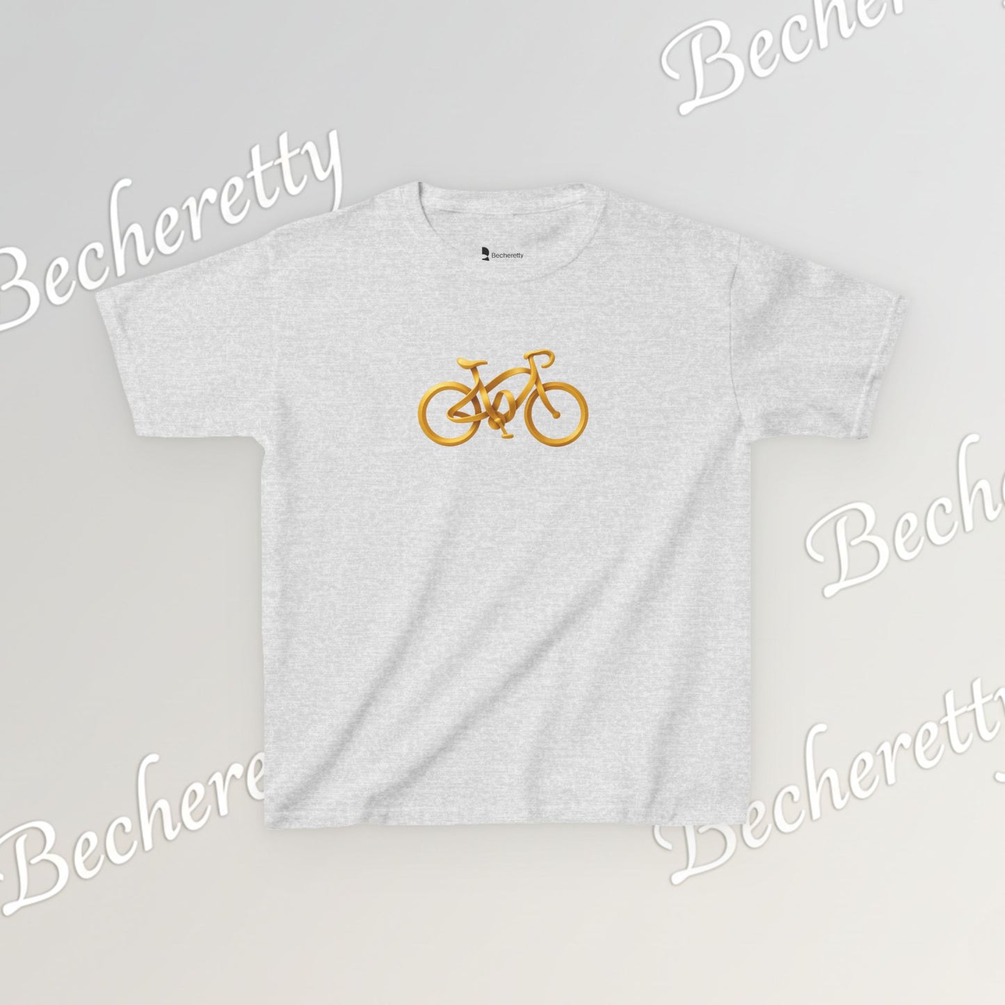 Artistic "Golden Bike" Tee Becheretty - Perfect for Sports Fans, Birthday Gifts, Playdates, Summer Fun