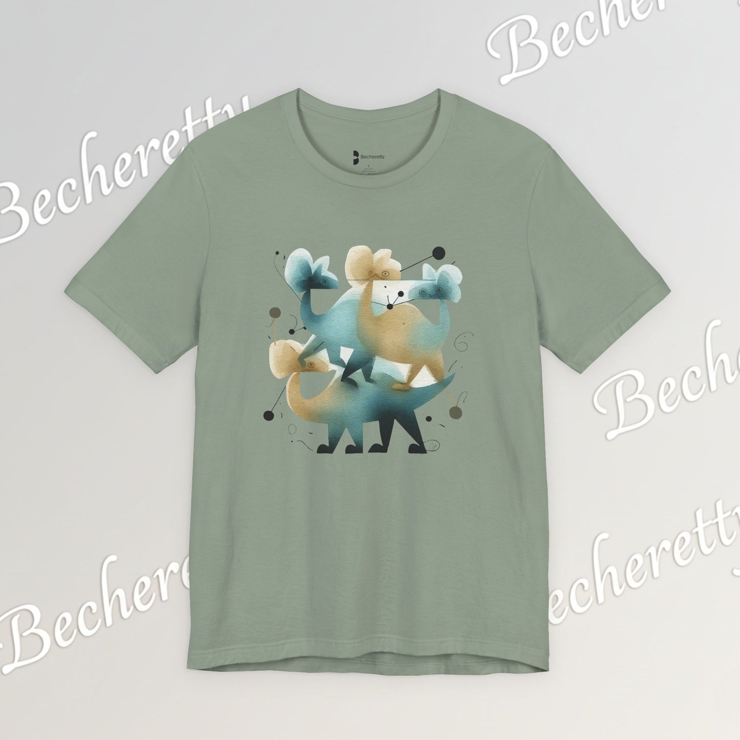 Abstract Balance "Dino"  Modern Graphic T-Shirt - Art Graphic Becheretty - Original abstract Illustration