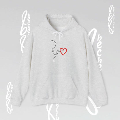 Art Minimalist Hoodie 'Painting Love' Becheretty Graphic - Quietly expressive brushstroke.