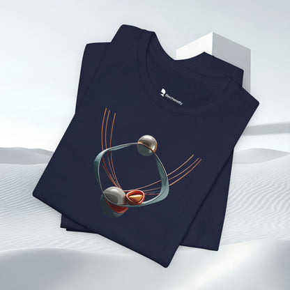 Abstract Orbital Necklace Tee - Art Graphic Minimalist Becheretty - Wearable artwork