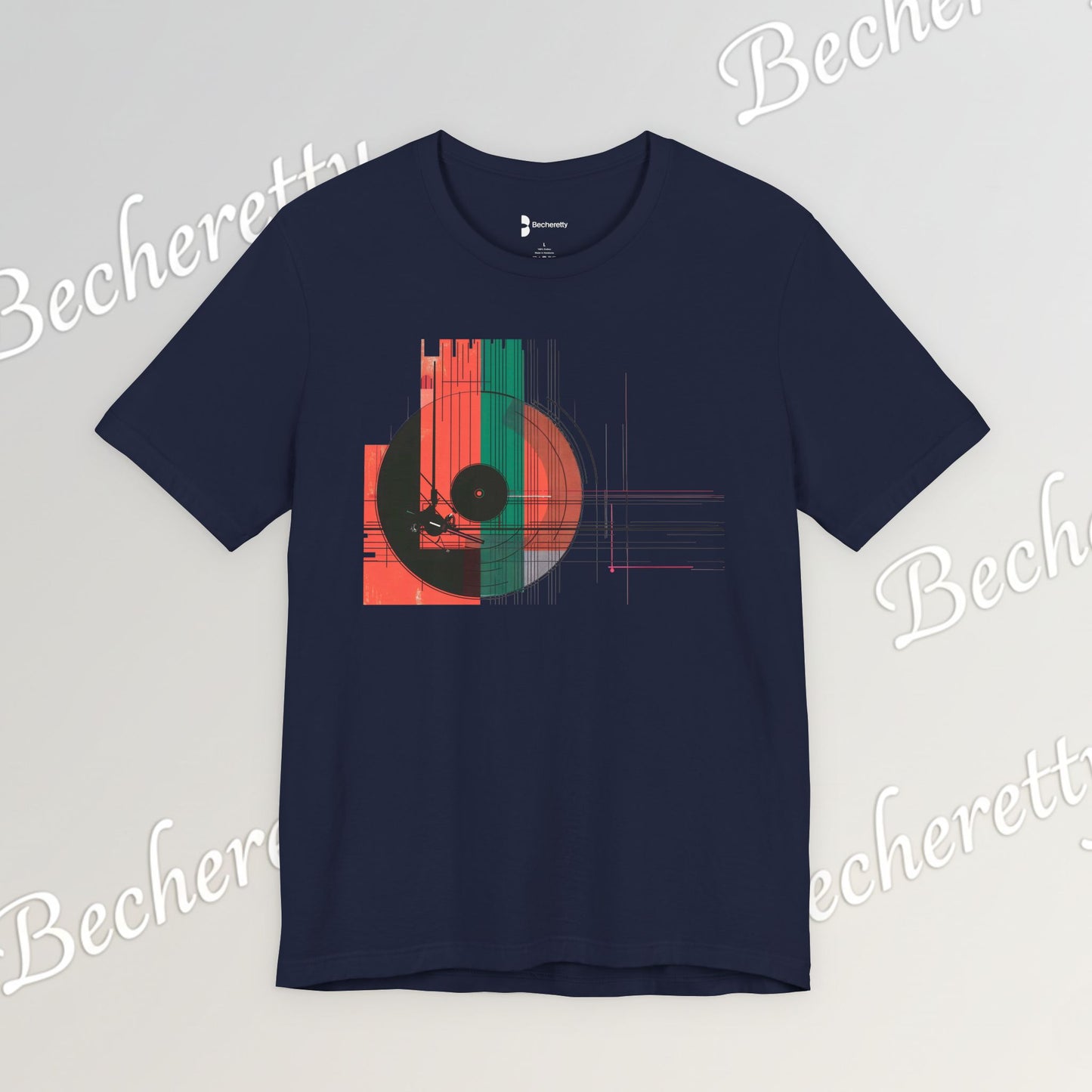 Minimalist Cubist Vinyl Tee - Art Graphic Becheretty - Spin your style in a new direction.
