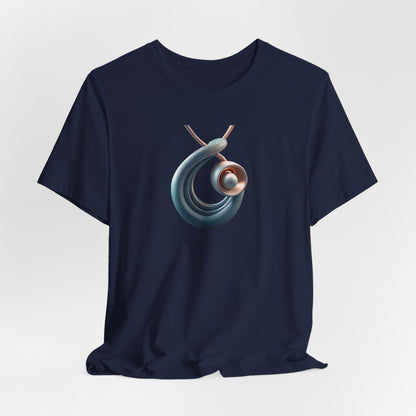 Abstract Nautical Wave Tee - Minimalist Anchor & Shell Graphic Becheretty - Perfect Gift for Art Lovers
