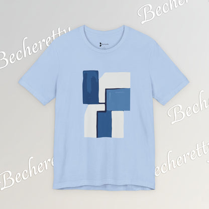 Abstract Wave Short Sleeve Tee - Art Minimalist Becheretty - Perfect for Art Lovers -Casual Wear