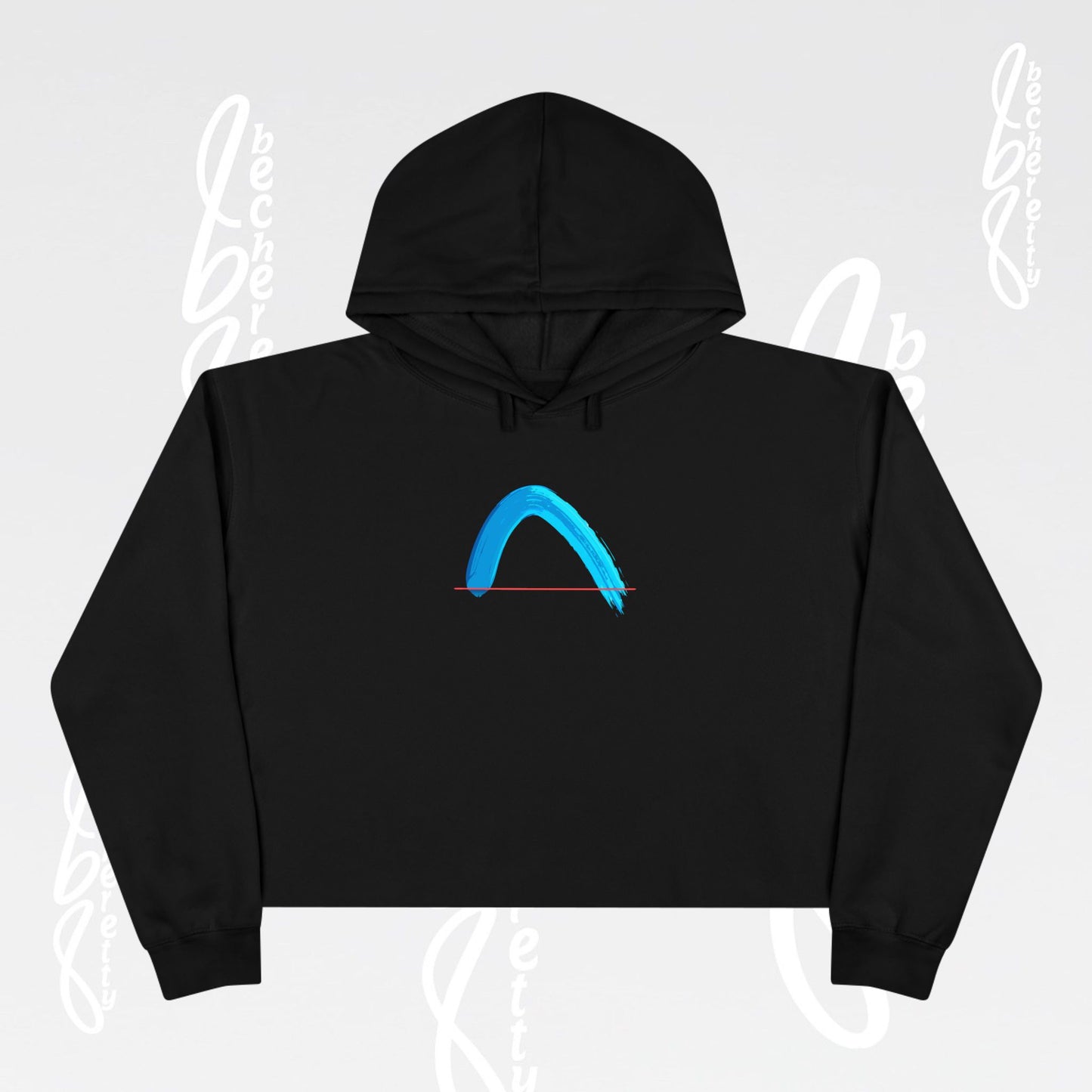 Crop Hoodie - Abstract Brush Stroke Arch - Art Graphic Becheretty - Stylish and Modern - Casual Wear