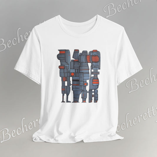 Abstract figurative illustration T-Shirt Becheretty - Geometric, totem-inspired composition - Wearable Art