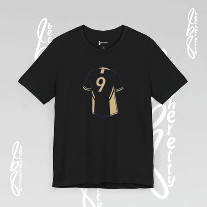 Soccer T-Shirt - Number 9 - Minimalist Graphic Becheretty - Athletic apparel - Everyday Fashion