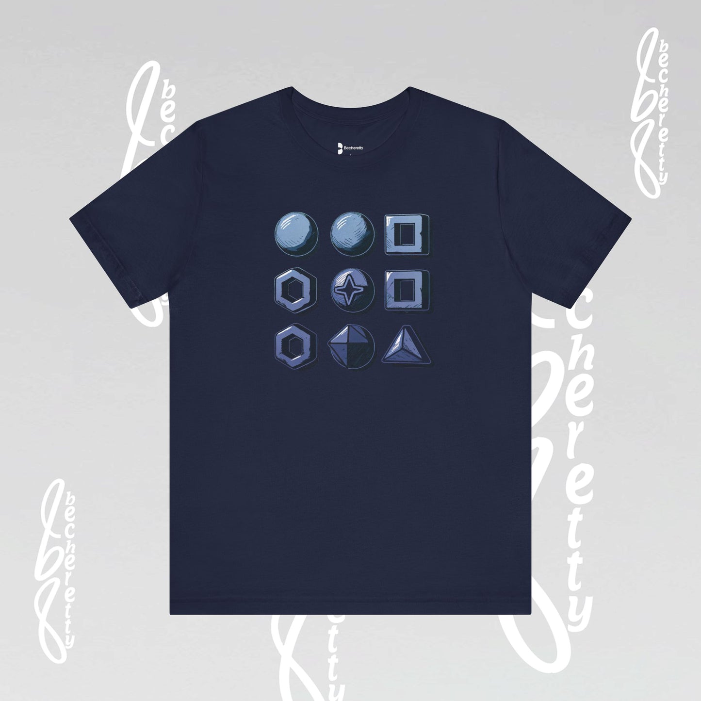 Graphic "Abstract Geometrics" T-Shirt Becheretty - Short Sleeve - Art Minimalist - Casual Wear