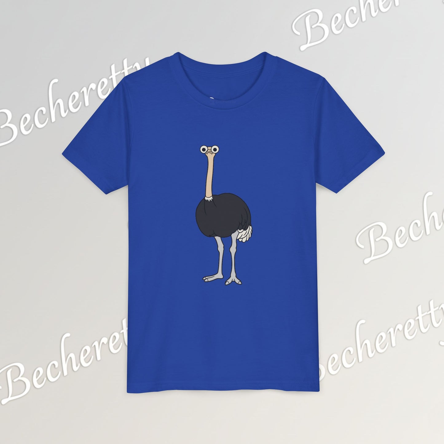 Youth Tee "The Ostrich" Graphic Art Becheretty - Cool Summer Top, Gift for Children