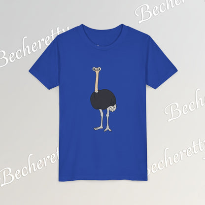 Youth Tee "The Ostrich" Graphic Art Becheretty - Cool Summer Top, Gift for Children