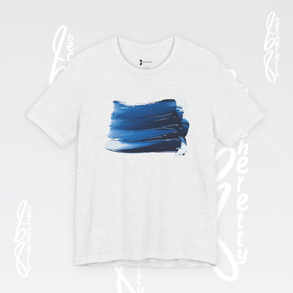 Stylish Blue Brushstroke Unisex Tee - Wear the Passion. Wear the Art - Becheretty - Perfect for summer day by the beach.