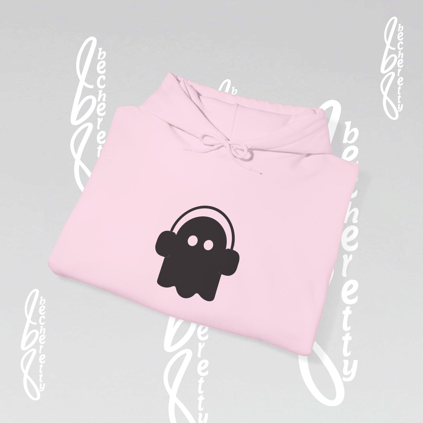 Funny Ghost Hoodie - Art Graphic Minimalist Becheretty "Ghost Headphone"