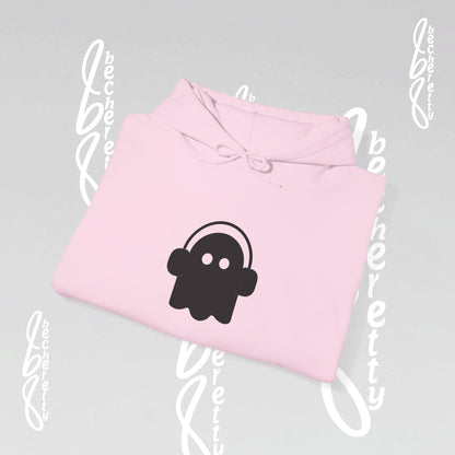 Funny Ghost Hoodie - Art Graphic Minimalist Becheretty "Ghost Headphone"