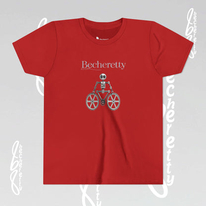 Youth T'Shirt - Becheretty Graphic Design - Cool Robot Bicycle - Perfect for Bike Lovers