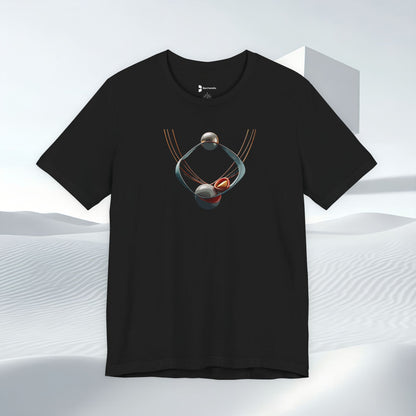 Abstract Orbital Necklace Tee - Art Graphic Minimalist Becheretty - Wearable artwork