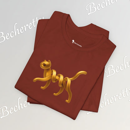 Golden Cat. Minimalist Graphic Becheretty -  Modern, and Effortlessly Etylish - Perfect for everyday wear with an artistic edge.