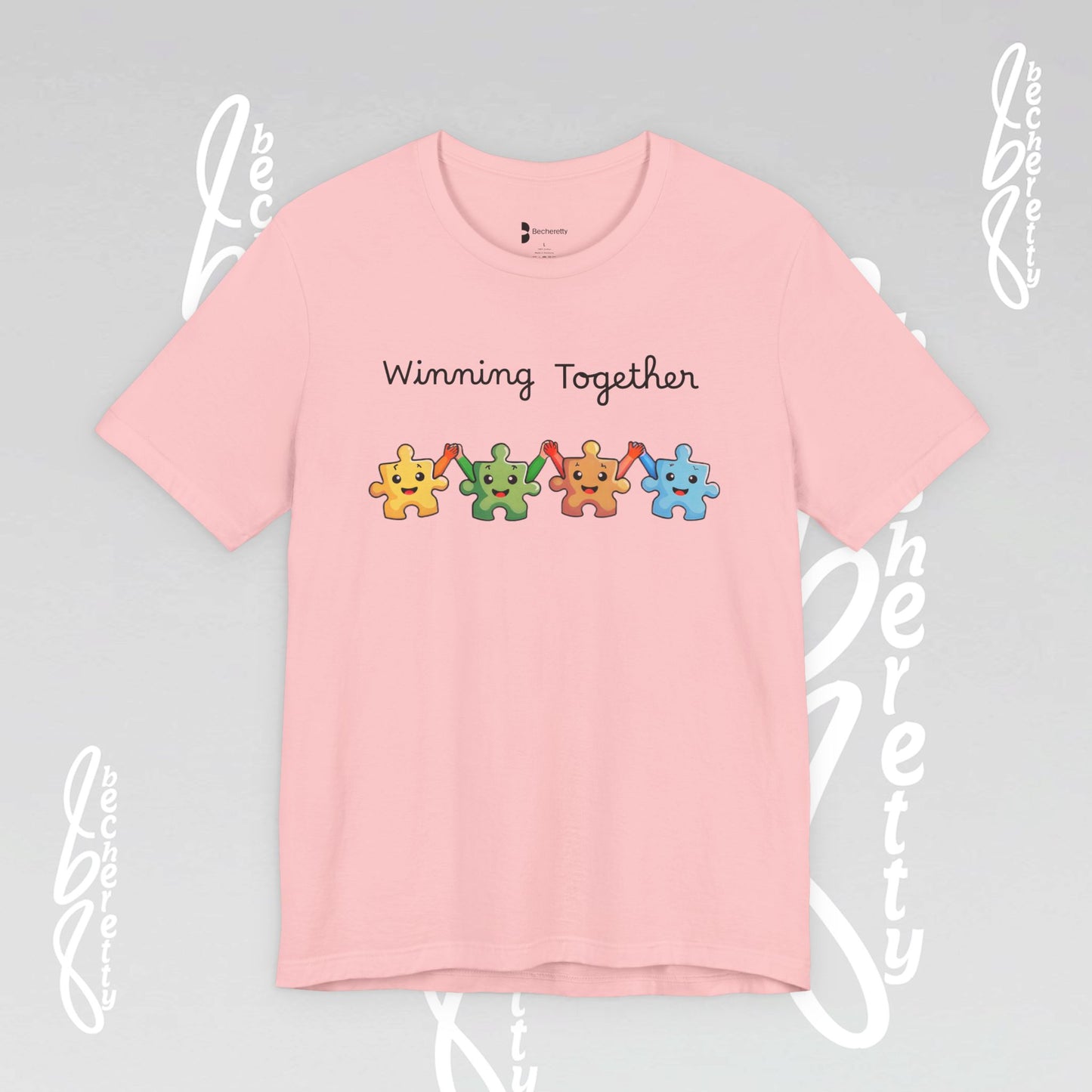 Graphic T-Shirt "Winning Together" Celebrating Neurodiversity & Autism Awareness - Becheretty Design