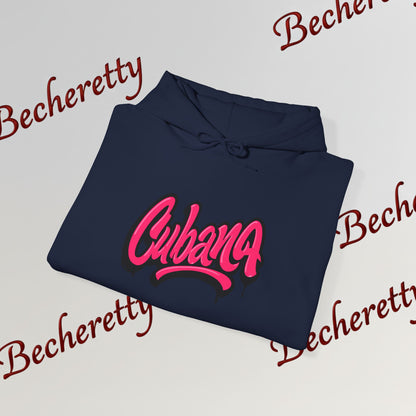 Graphic Hoodie "Cubana"  Art Graphic Becheretty - This spacious kangaroo-style bag proudly displays a connection to Cuban culture.