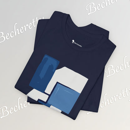 Abstract Wave Short Sleeve Tee - Art Minimalist Becheretty - Perfect for Art Lovers -Casual Wear