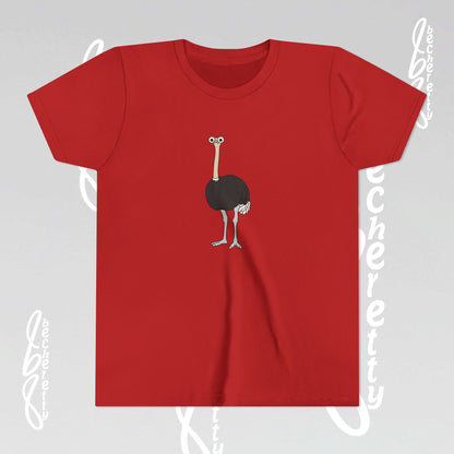 Youth Ostrich Graphic Tee - Becheretty desing for Kids, Cool Summer Top, Gift for Birthdays, Animal Lovers Tee
