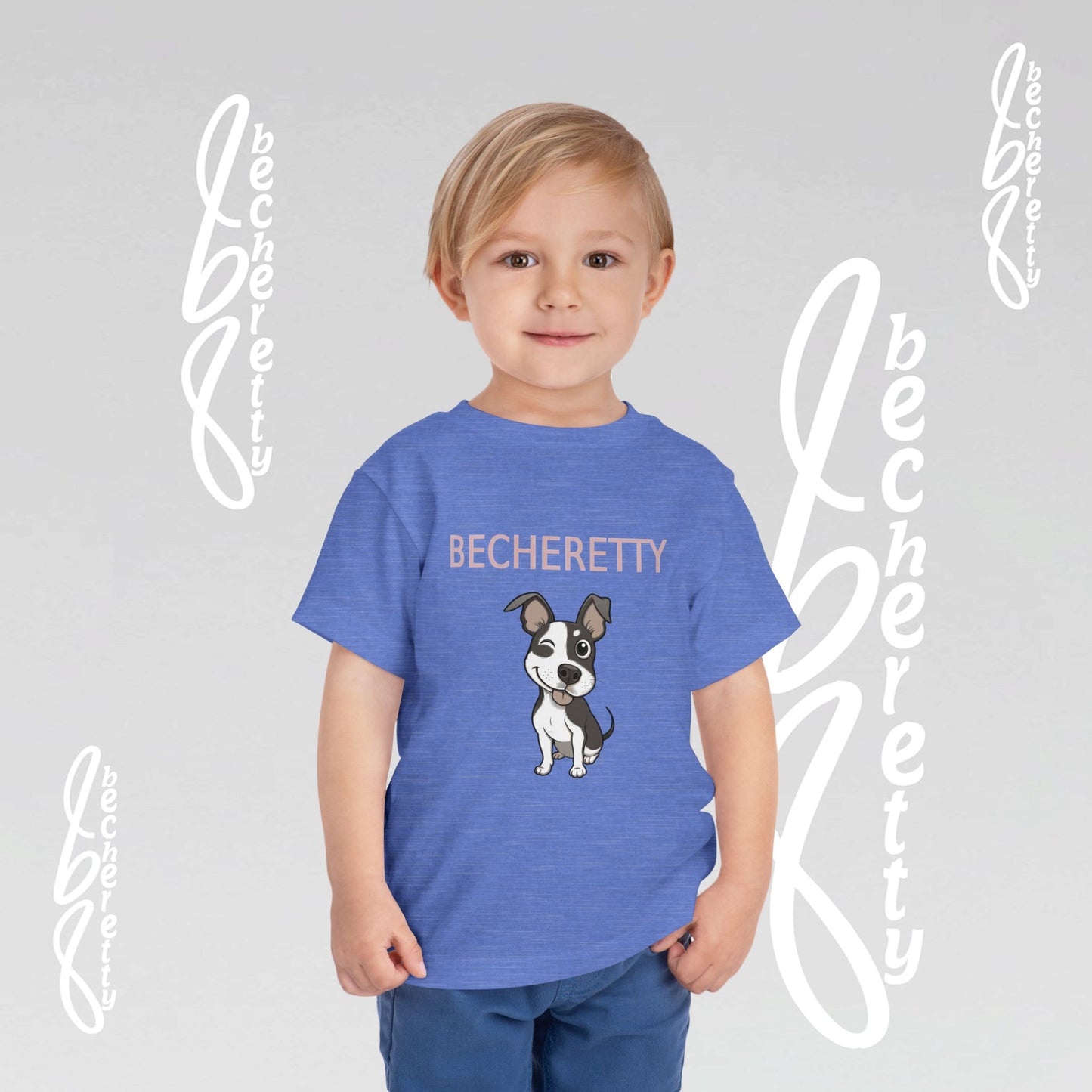 Toddler T-Shirt - Cheerful Winking Frenchie Doggy - Great choice for birthdays, playdates, and everyday wear.