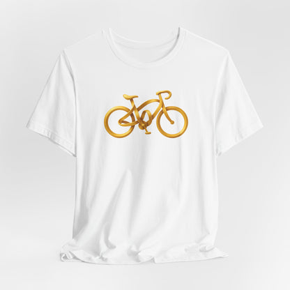 Gold Road Bike T-Shirt — Art Graphic Minimalist Becheretty - Gift Idea for Cyclist & Bike lovers