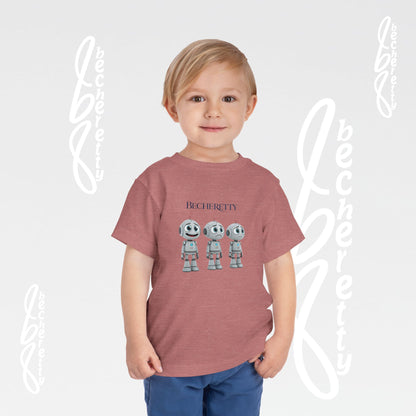 Graphic Toddler Short Sleeve T-Shirt - Funny Robots - Becheretty