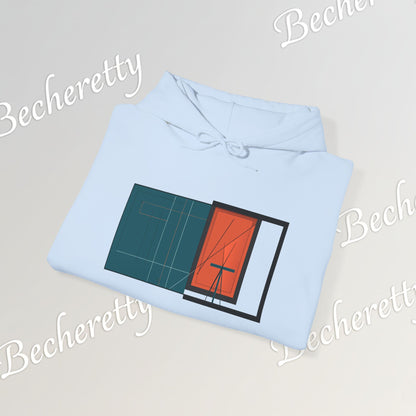 Architectural-Inspired Graphic Hoodie Becheretty — Modern Minimalist Geometric Art Sweatshirt