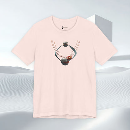 Abstract Orbital Necklace Tee - Art Graphic Minimalist Becheretty - Wearable artwork