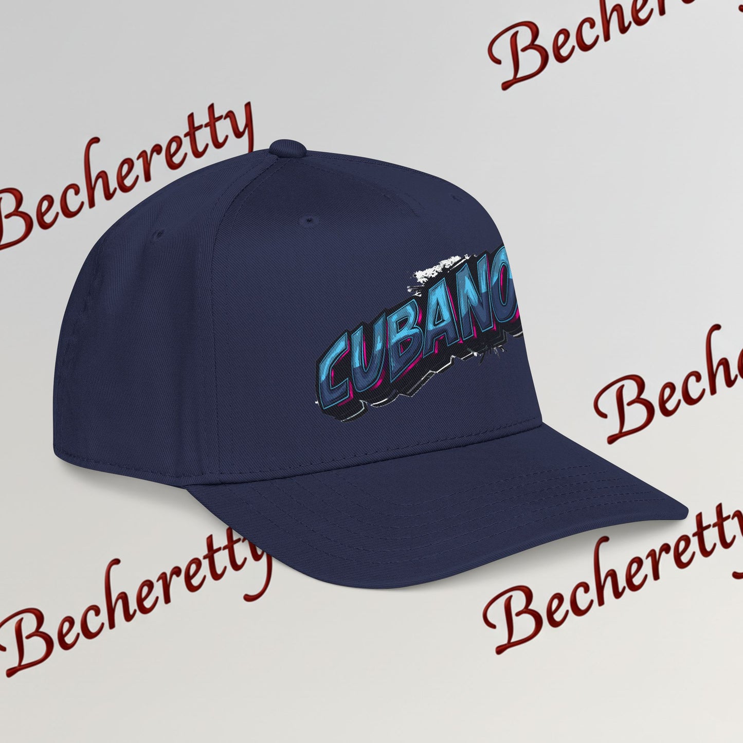 Snapback Baseball Cap "Cubano"  — Graphic Art Becheretty - Stylish companion for laid-back meetups - Gift Cap idea.