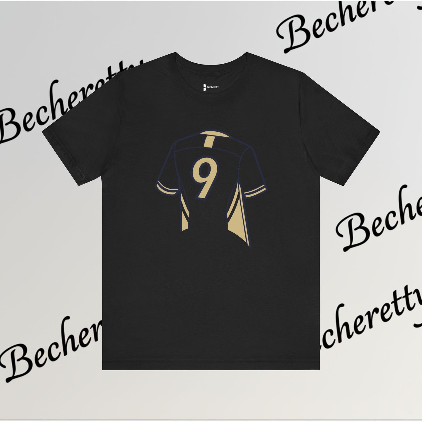 Soccer T-Shirt - Number 9 - Minimalist Graphic Becheretty - Athletic apparel - Everyday Fashion