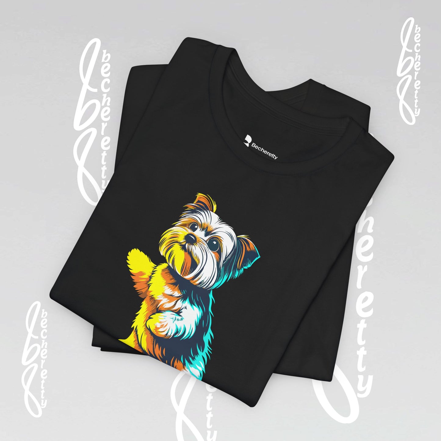 Yorkshire Graphic T-Shirt Becheretty - Artistic Design - Perfect gift for Yorkie Lovers - Casual Wear