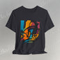 "Neon Fracture" — T-Shirt Becheretty - It captures the aesthetic of the shapes while nodding to those electric 80s/90s colors.