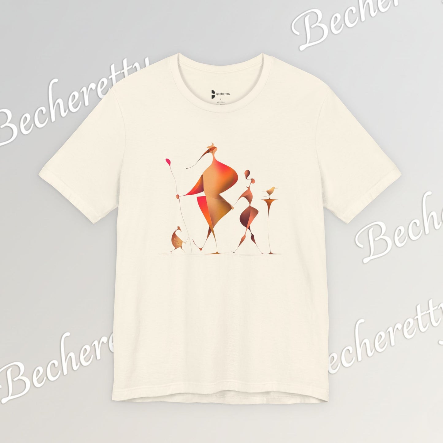 "Gilded Strangers" Graphic T-Shirt Becheretty - A Journey Through an Abstract World of Mythic Beings