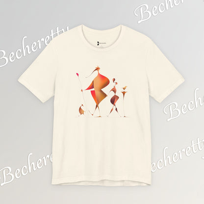 "Gilded Strangers" Graphic T-Shirt Becheretty - A Journey Through an Abstract World of Mythic Beings