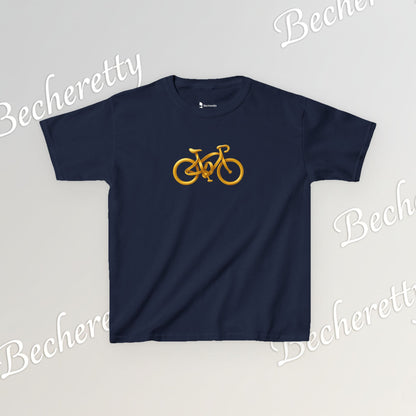 Artistic "Golden Bike" Tee Becheretty - Perfect for Sports Fans, Birthday Gifts, Playdates, Summer Fun