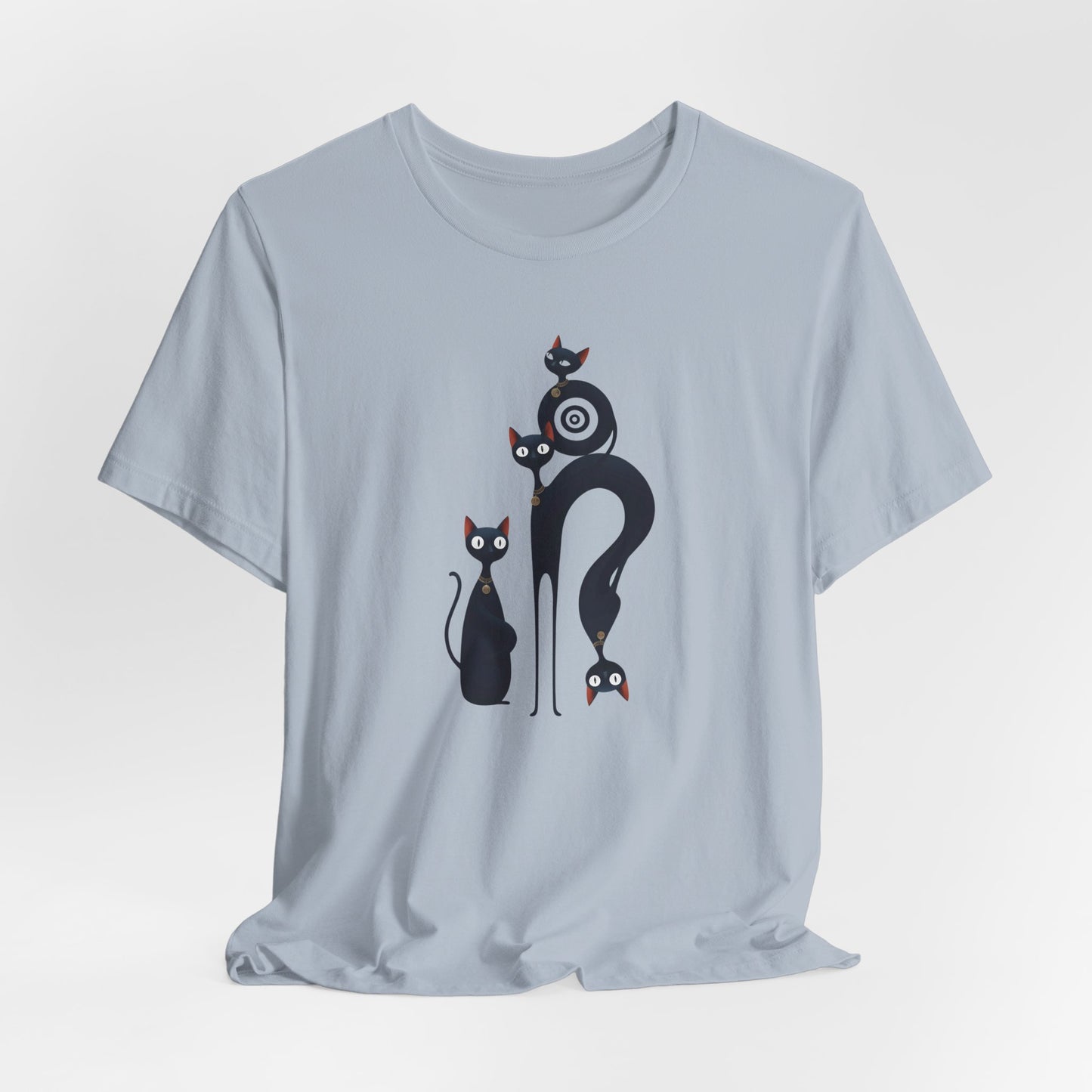 Graphic Tee "Playful Family Cats" Artistic design Becheretty - Wearable Art apparel for special occasions
