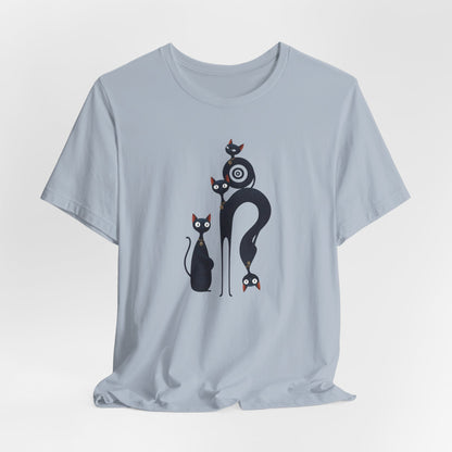 Graphic Tee "Playful Family Cats" Artistic design Becheretty - Wearable Art apparel for special occasions