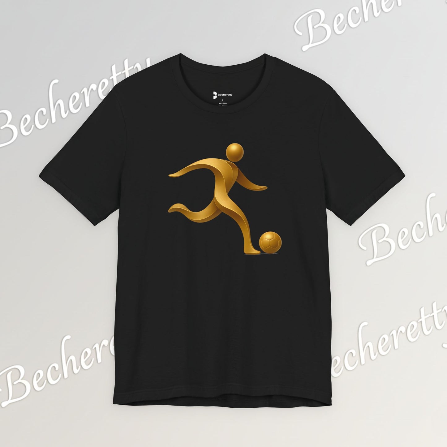 Soccer Player Gold Icon Tee - Graphic Art Minimalist Becheretty - Perfect Gift - Casual Wear