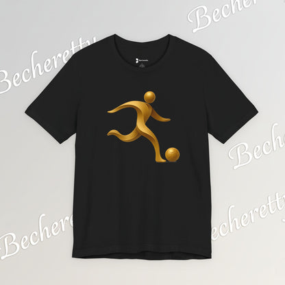 Soccer Player Gold Icon Tee - Graphic Art Minimalist Becheretty - Perfect Gift - Casual Wear