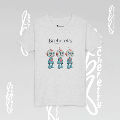 Youth T-Shirt short sleeve  "Three Funny Kid Robots" Graphic Becheretty - Original gift for birthdays