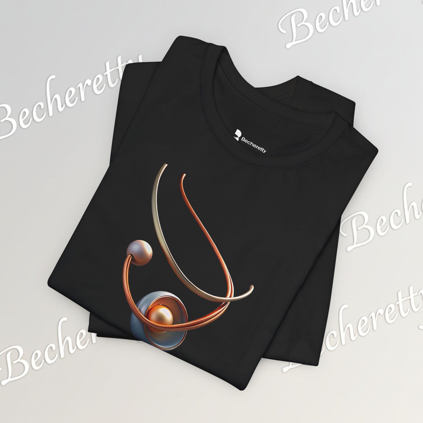 Artistic Graphic T-Shirt Becheretty - Stylish Necklace Design - Casual Wear, Gift for Art Lovers, Summer Fashion, Everyday Comfort