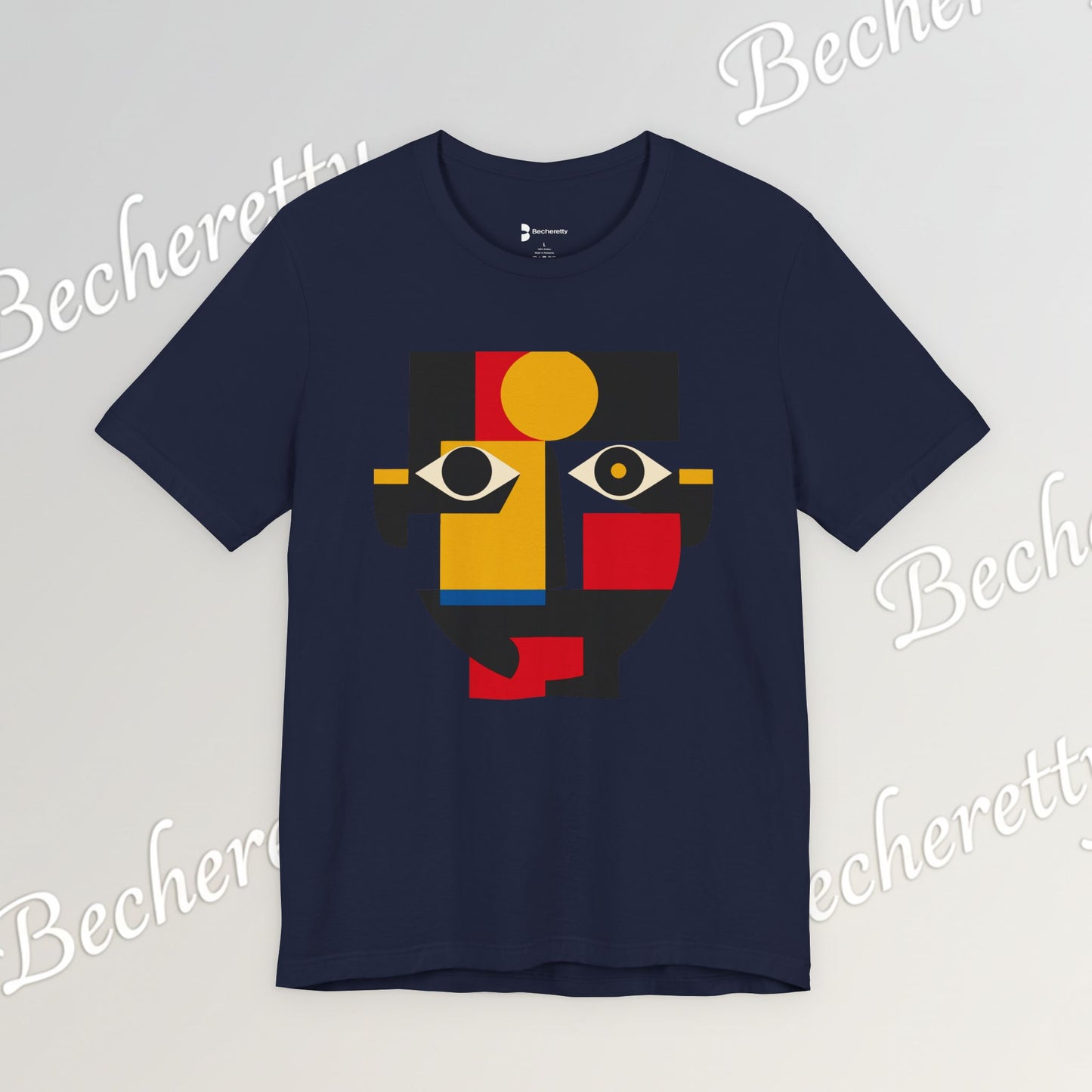 Abstract Geometric Face T-Shirt — Modern Cubist Art Tee
