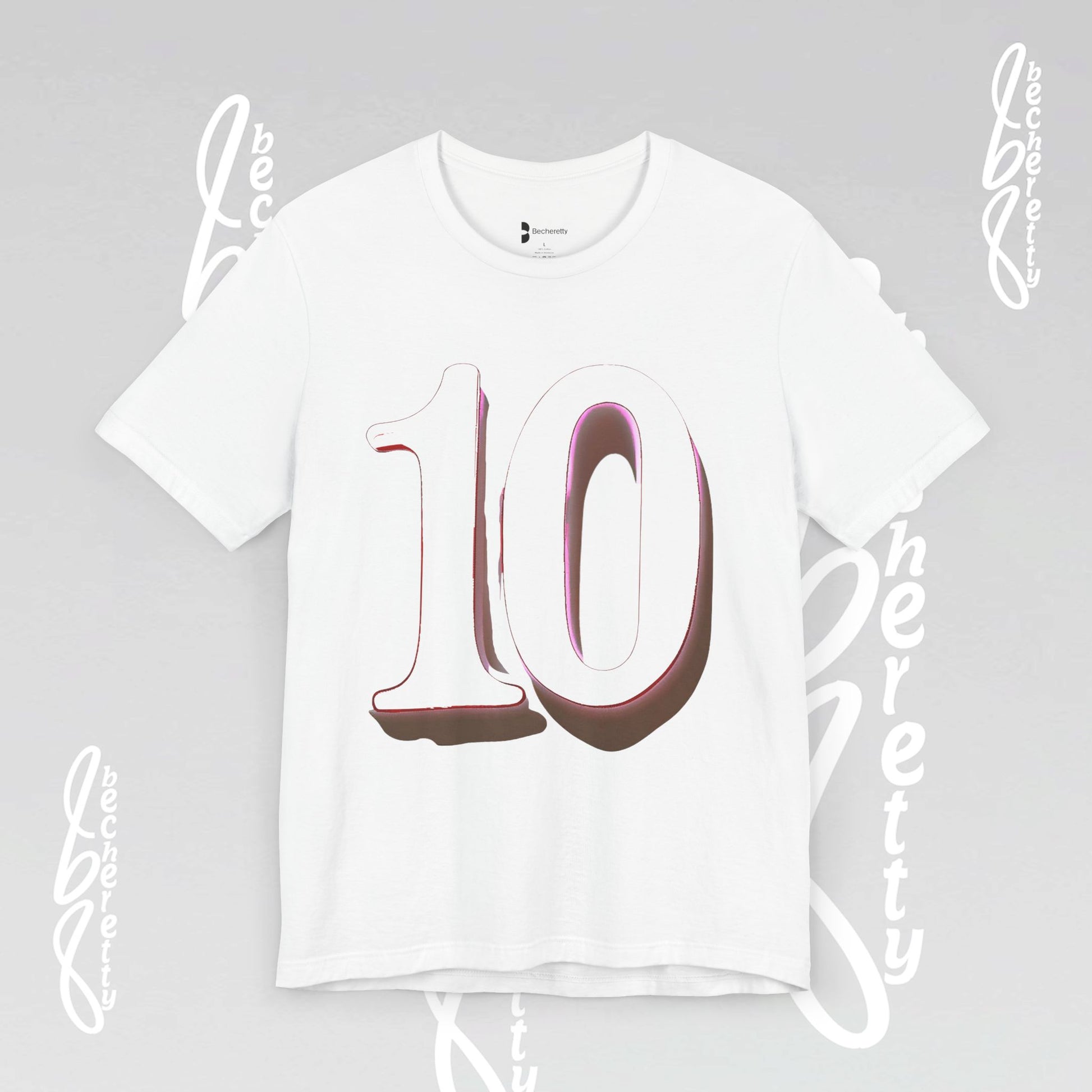 Number 10 - Graphic Unisex Tee - Becheretty Minimalist Style - Everyday Comfort, Sports Lovers