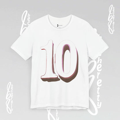 Number 10 - Graphic Unisex Tee - Becheretty Minimalist Style - Everyday Comfort, Sports Lovers