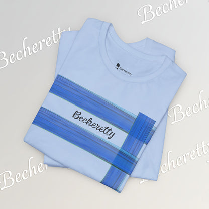 Abstract Blue Brushstroke Tee — 'Becheretty' Minimalist Graphic T-Shirt