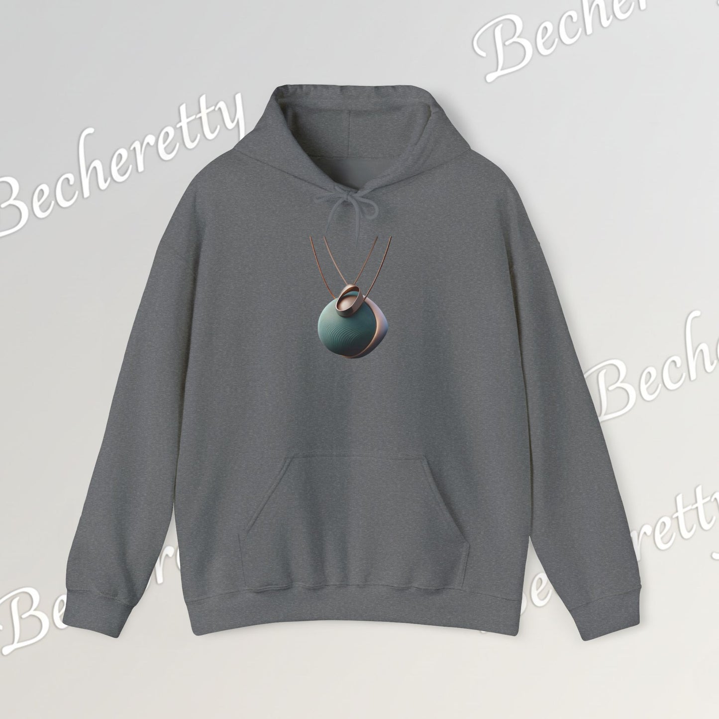 Abstract 3D Geometric Necklace Hoodie - Art Graphic Becheretty - Unisex, Original Gift for Friends